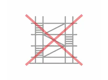 Korkuluk içinden montaj imkanı sağlar ve iskele ihtiyacını ortadan kaldırır.