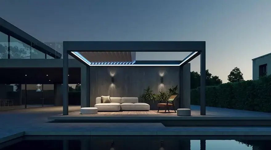 bioclimatic pergola ambiance led